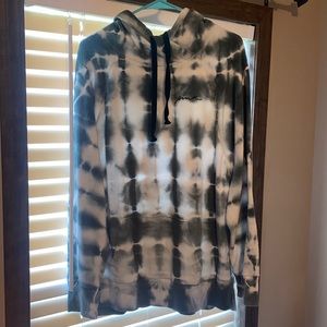 Large green and white tie die hoodie